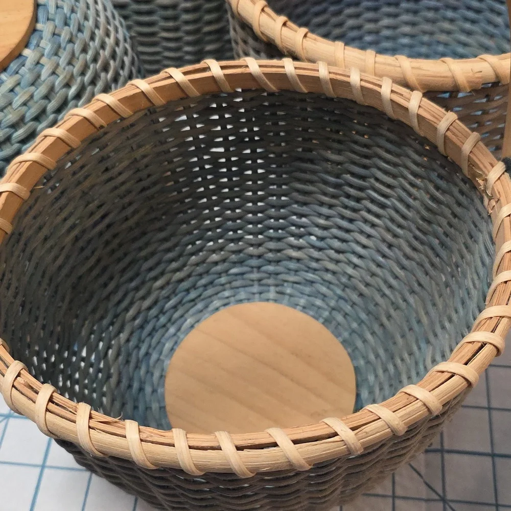 Blue Woven Basket W/Handle, Vintage‎ Yankee Candle Basket, Variegated Blue #2